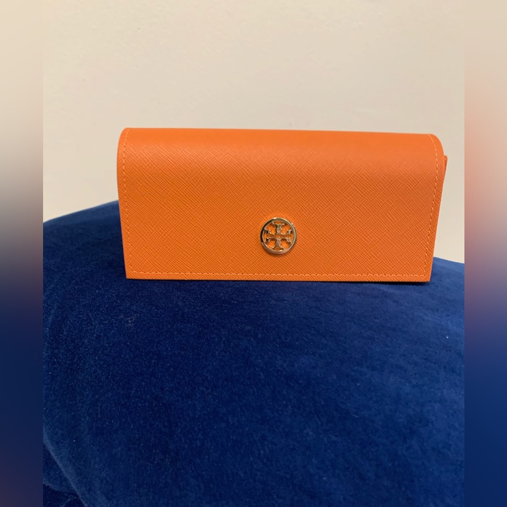 Tory Burch Vibrant Orange Eyeglass Case